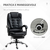 easycomfort easycomfort sedia da ufficio ad altezza regolabile con schienale reclinabile e poggiapiedi 64 5x69x109 117 cm nero