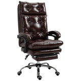 easycomfort easycomfort poltrona ufficio presidenziale similpelle marrone stile chesterfield schienale reclinabile 135 e poggiapiedi ean 8054144132730