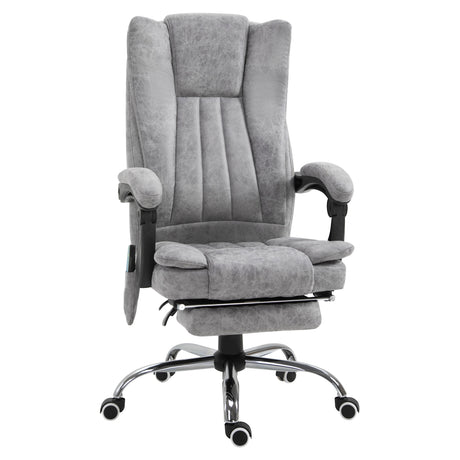 easycomfort easycomfort poltrona da ufficio massaggiante riscaldante altezza e reclinazione regolabili poggiapiedi retrattile 62x67x113 120cm grigio