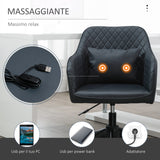 easycomfort easycomfort sedia ufficio ergonomica e regolabile in similpelle grigio scuro con 2 punti cuscino lombare massaggiante 57x70x78 86cm ean 8054144137742