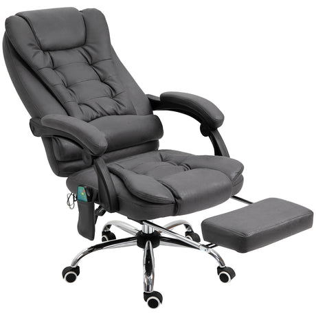 easycomfort easycomfort poltrona da ufficio massaggiante e reclinabile con riscaldamento e altezza regolabile grigio