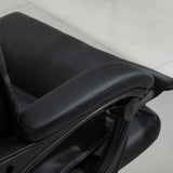 easycomfort easycomfort poltrona da ufficio in finta pelle nera sedia direzionale altezza regolabile con schiena alta reclinabile 155 e poggiapiedi ean 8054144139029