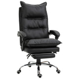 easycomfort easycomfort poltrona da ufficio in finta pelle nera sedia direzionale altezza regolabile con schiena alta reclinabile 155 e poggiapiedi ean 8054144139029