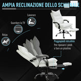 easycomfort easycomfort poltrona da ufficio in finta pelle bianca altezza regolabile con schienale reclinabile 155 e poggiapiedi ean 8054144139494