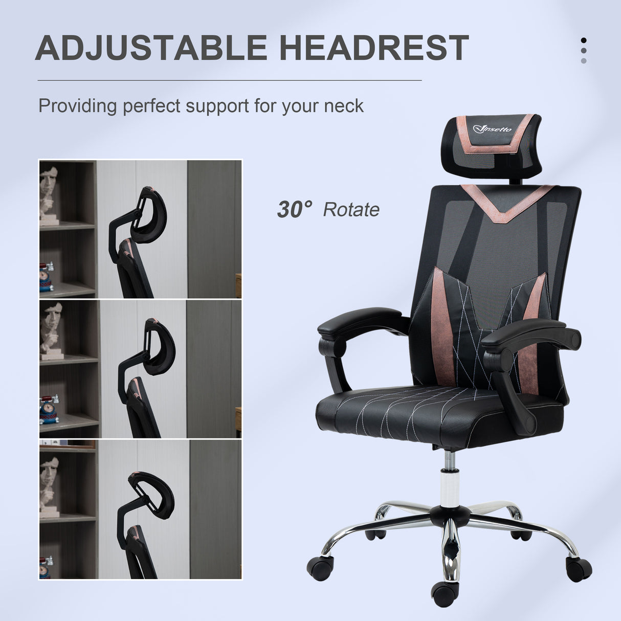 easycomfort easycomfort sedia da ufficio ergonomica inclinabile a 130 con supporto lombare e cervicale 58x62 5x112 120cm