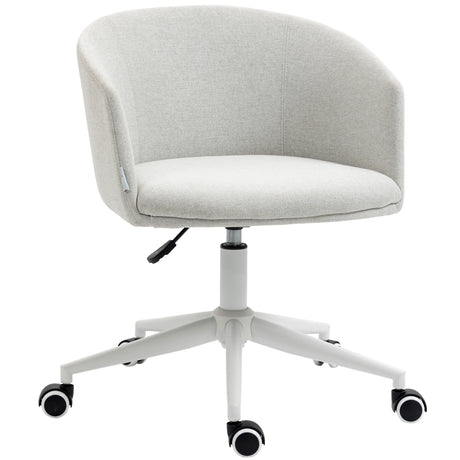 easycomfort easycomfort sedia da ufficio con altezza regolabile ruote e seduta girevole in tessuto grigio chiaro