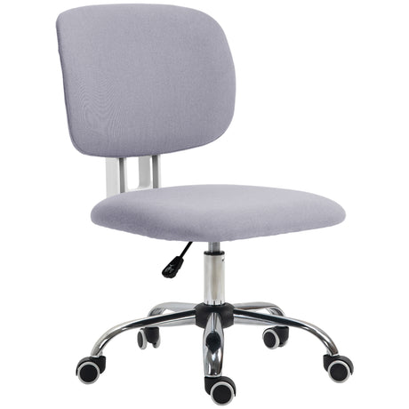 easycomfort easycomfort sedia da ufficio ad altezza regolabile in tessuto effetto lino con schienale ricurvo 48x53x80 90 cm grigio