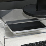easycomfort easycomfort supporto monitor pc 24 max con 2 ripiani aperti in acrilico trasparente 50 8x19x12 cm