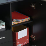 easycomfort easycomfort armadietto portastampante per lufficio con ruote a 360 in legno nero ean 8054111848787