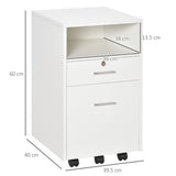 easycomfort easycomfort cassettiera da ufficio cassettiera per scrivania portadocumenti e porta stampante 2 chiavi bianca