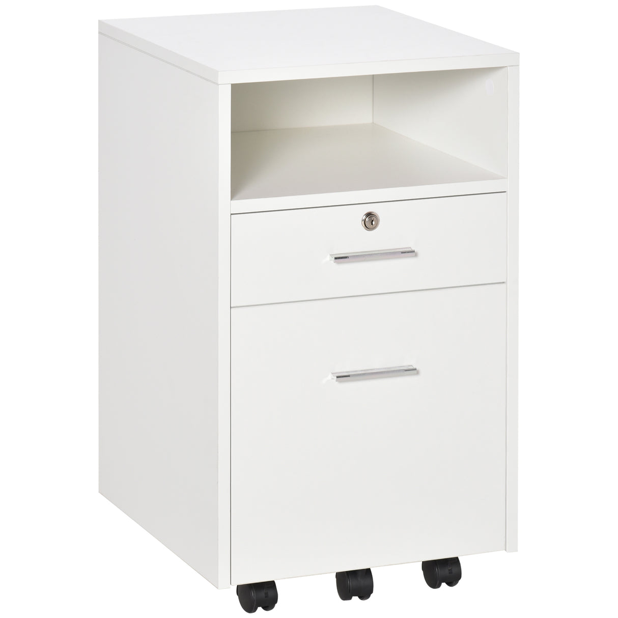 easycomfort easycomfort cassettiera da ufficio cassettiera per scrivania portadocumenti e porta stampante 2 chiavi bianca
