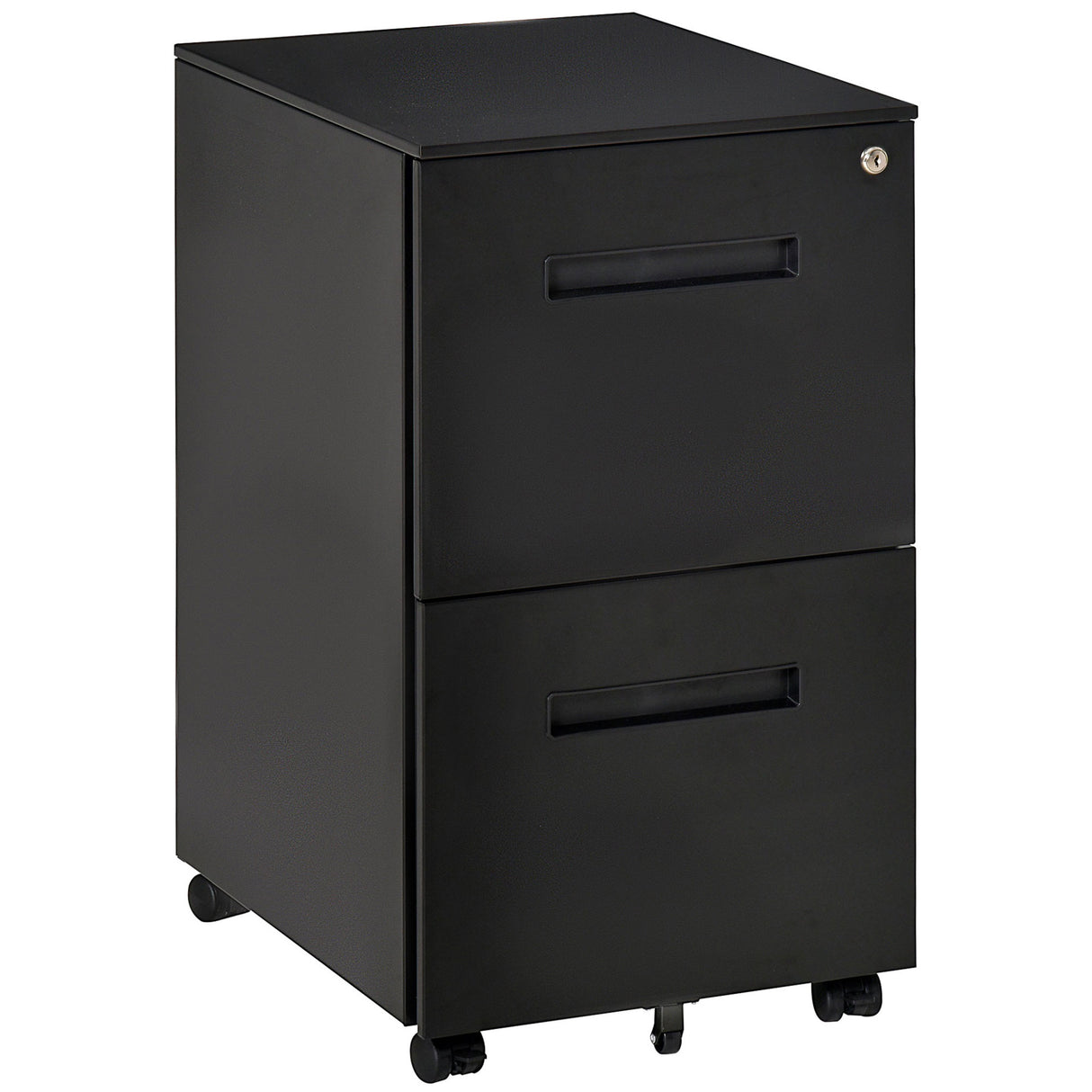 easycomfort easycomfort cassettiera ufficio con ruote schedario portadocumenti a 2 cassetti con serratura e 2 chiavi in acciaio 39x48x67cm nero