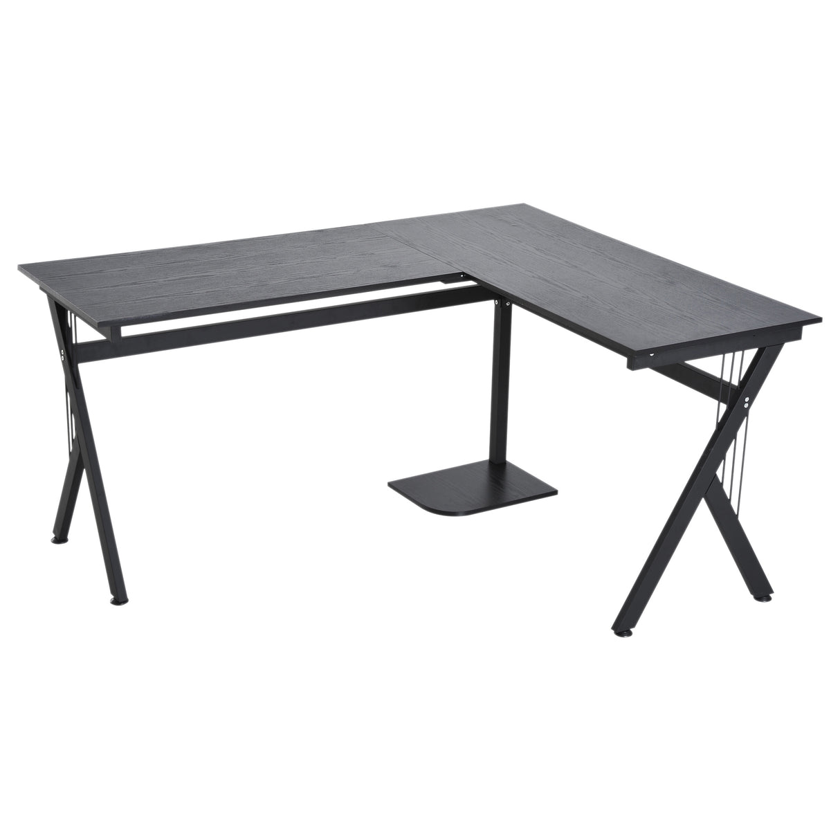 easycomfort easycomfort scrivania angolare per ufficio in legno nero 155x130x76cm ean 8054144139142
