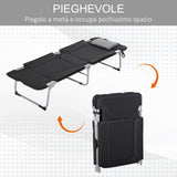easycomfort easycomfort brandina pieghevole e imbottita letto da campeggio nero