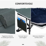 easycomfort lettino pieghevole da campeggio per adulti con cuscino e borsa trasporto 188x64.5x53cm blu