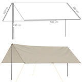 easycomfort telo ombreggiante protettivo in tessuto oxford con borsa funi picchetti e aste incluse 300x500x240 cm