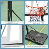 easycomfort easycomfort canestro basket per adulti con altezza regolabile 302 352cm struttura in acciaio pe e pvc nero