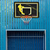 easycomfort canestro basket per bambini e adulti da indoor e outdoor in acciaio e pe 110x90x70 cm nero e giallo
