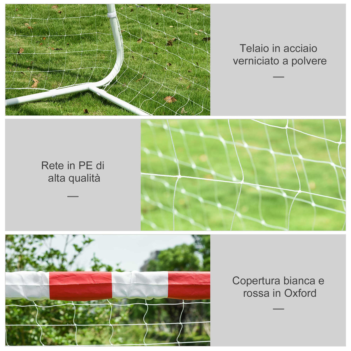 easycomfort easycomfort porta da calcio e calcetto in plastica pe per adulti e bambini 302x83x201cm bianca