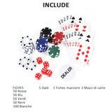 easycomfort valigetta poker professionale in alluminio set con 300 fiches e 2 mazzi per texas hold em e blackjack