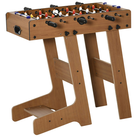 easycomfort calcio balilla pieghevole in legno con 6 aste 18 giocatori e segnapunti 69x37x70cm