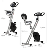 easycomfortsoozier cyclette da camera pieghevole 5 posizioni e 8 livelli di resistenza 43x97x109cm