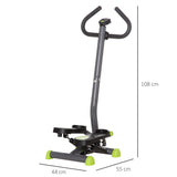 easycomfort easycomfort stepper con manubrio e monitor lcd pedali antiscivolo e struttura in acciaio e abs grigioverde