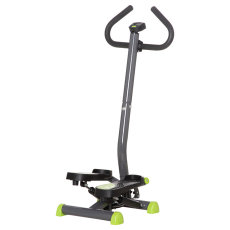 easycomfort easycomfort stepper con manubrio e monitor lcd pedali antiscivolo e struttura in acciaio e abs grigioverde