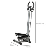 easycomfort easycomfort stepper con manubrio regolabile monitor lcd ed elastici 55x53x118 128cm nero