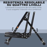 easycomfort cyclette ellittica con 4 livelli di resistenza monitor lcd e 2 ruote in acciaio e abs 90x62x150 cm nero