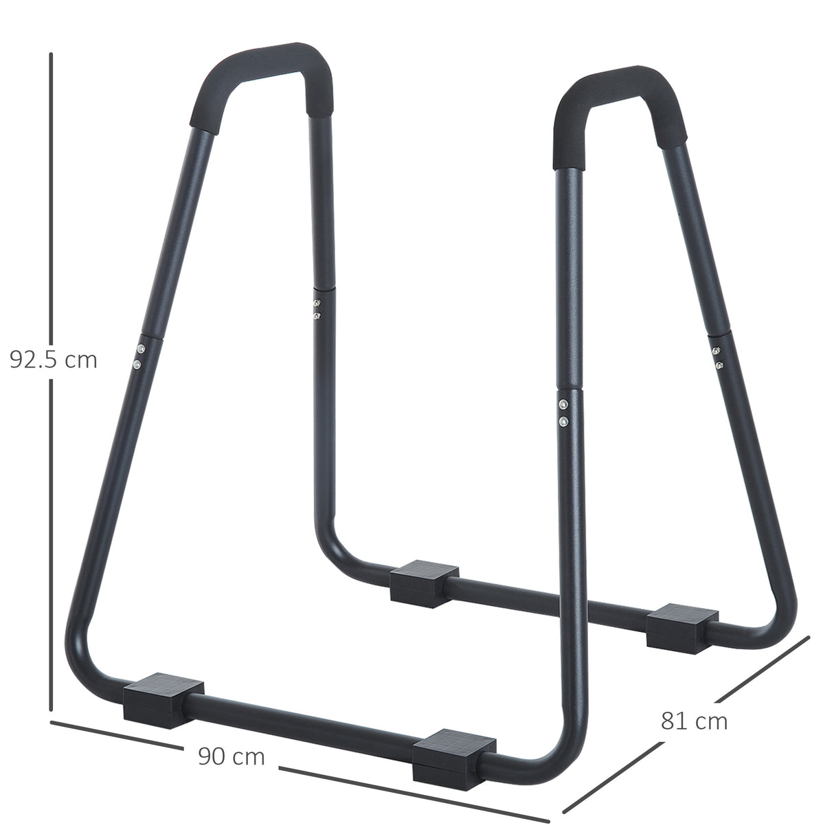 easycomfort easycomfort dip station parallele con passanti e maniglie imbottite in acciaio