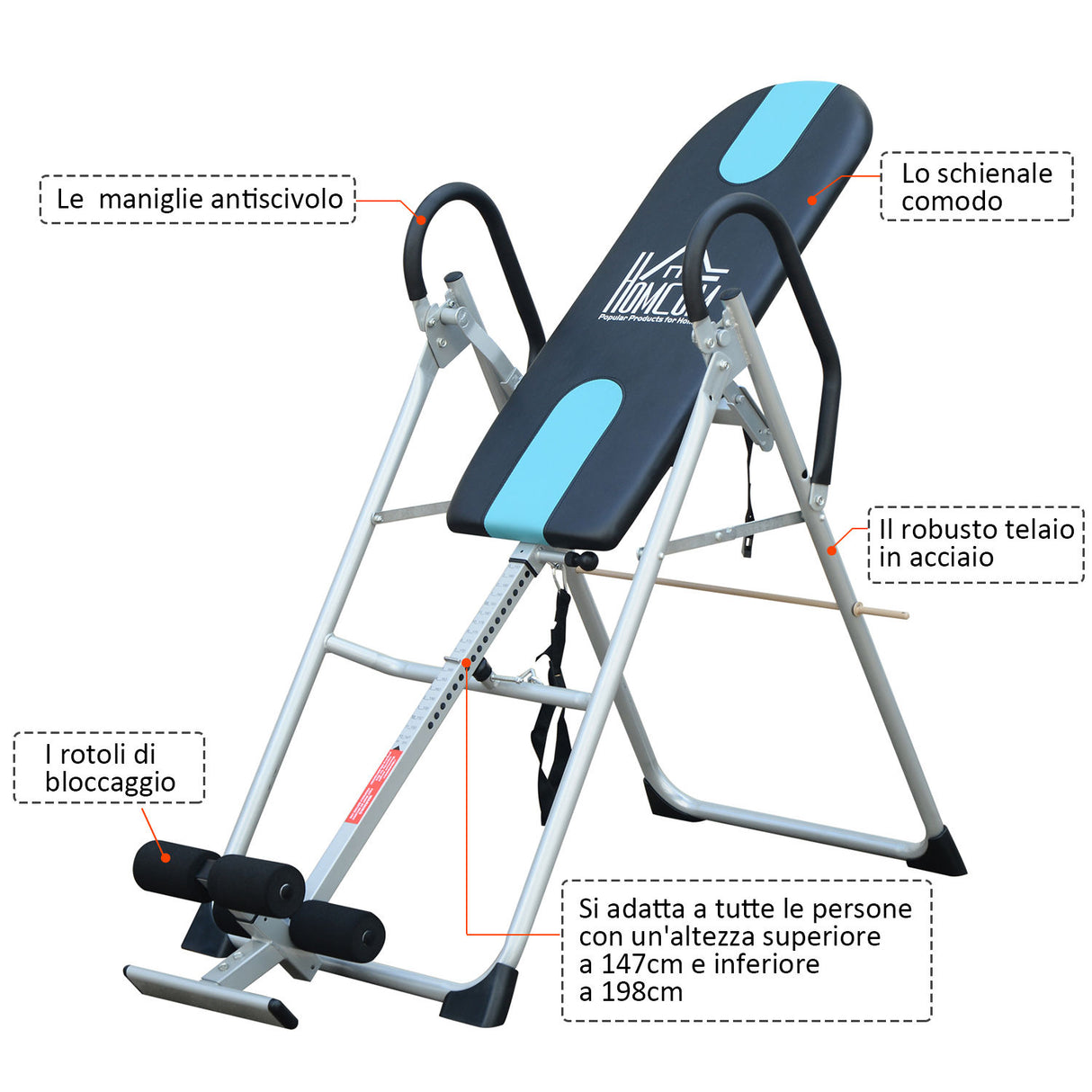 easycomfort easycomfort panca a inversione gravitazionale professionale imbottita 65x112 142x126