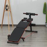 easycomfort easycomfort panca per addominali pieghevole e regolabile con imbottitura nera e rossa