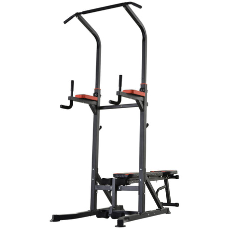 easycomfort easycomfort stazione di allenamento pieghevole multifunzionale in acciaio rosso e nero