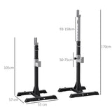 easycomfort set 2 rack porta bilanciere in acciaio ganci con altezza regolabile capacita 110kg 55x57x105 170cm nero