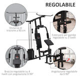 easycomfort easycomfort stazione fitness multifunzione per allenamento a casa e professionale in acciaio 148x108x207 cm nero