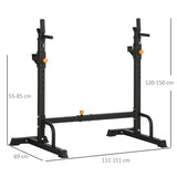 easycomfort porta bilanciere regolabile con supporti per dip station e push up 111 151x69x120 150 cm nero