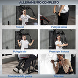 easycomfort easycomfort stazione fitness con pesi da 45kg in acciaio per allenamento a casa 170x104x205cm nero