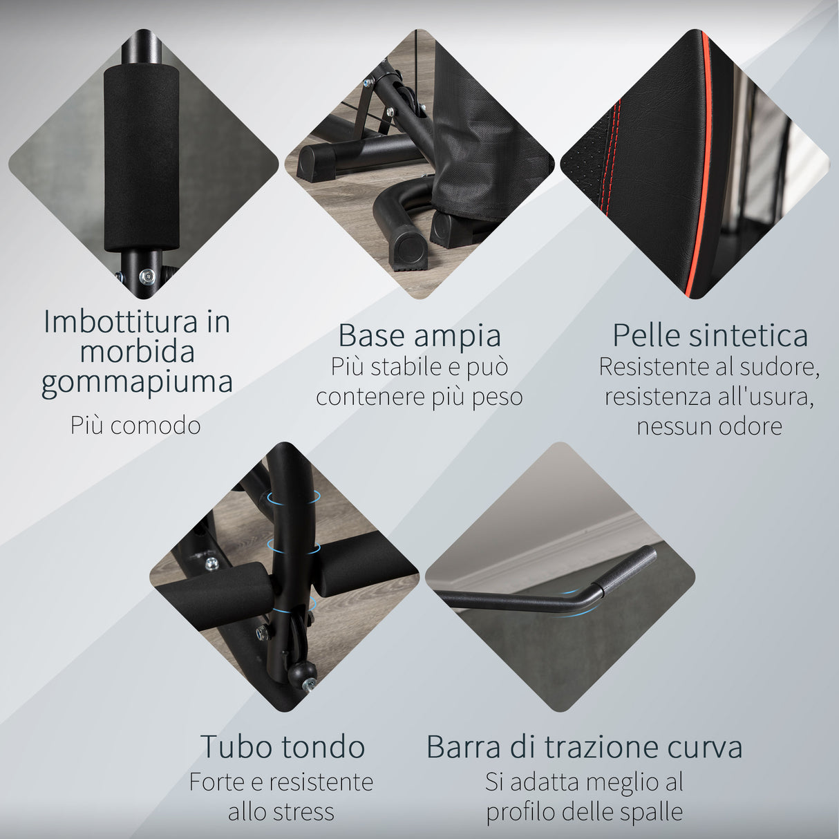 easycomfort easycomfort stazione fitness con pesi da 45kg in acciaio per allenamento a casa 170x104x205cm nero