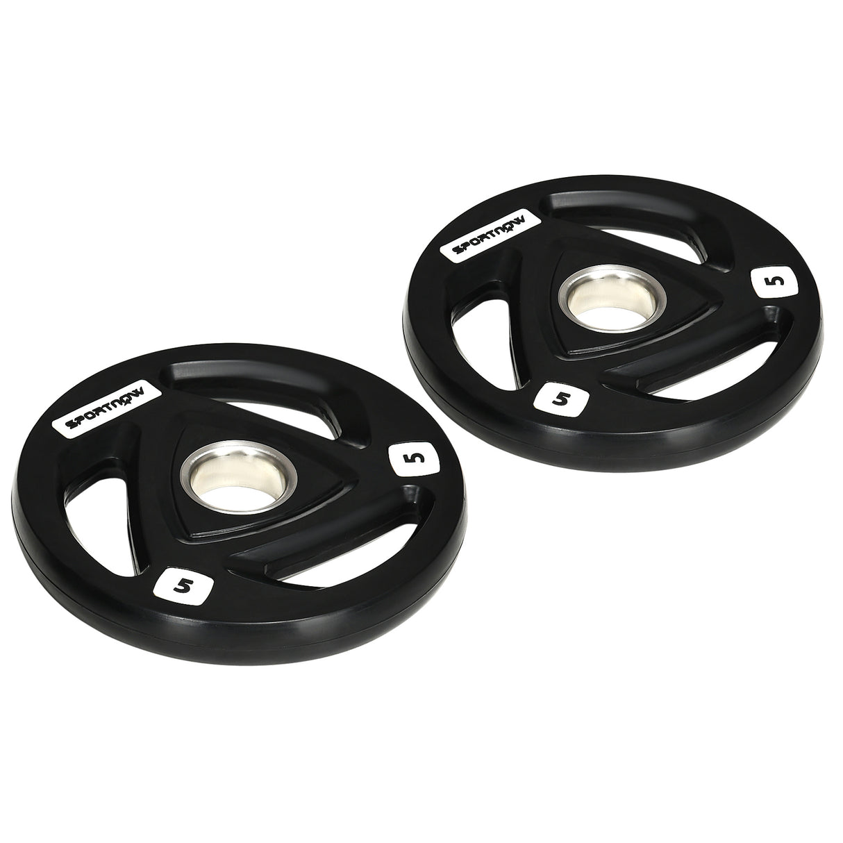 easycomfort set di 2 dischi pesi in acciaio con rivestimento in gomma per bilanciere