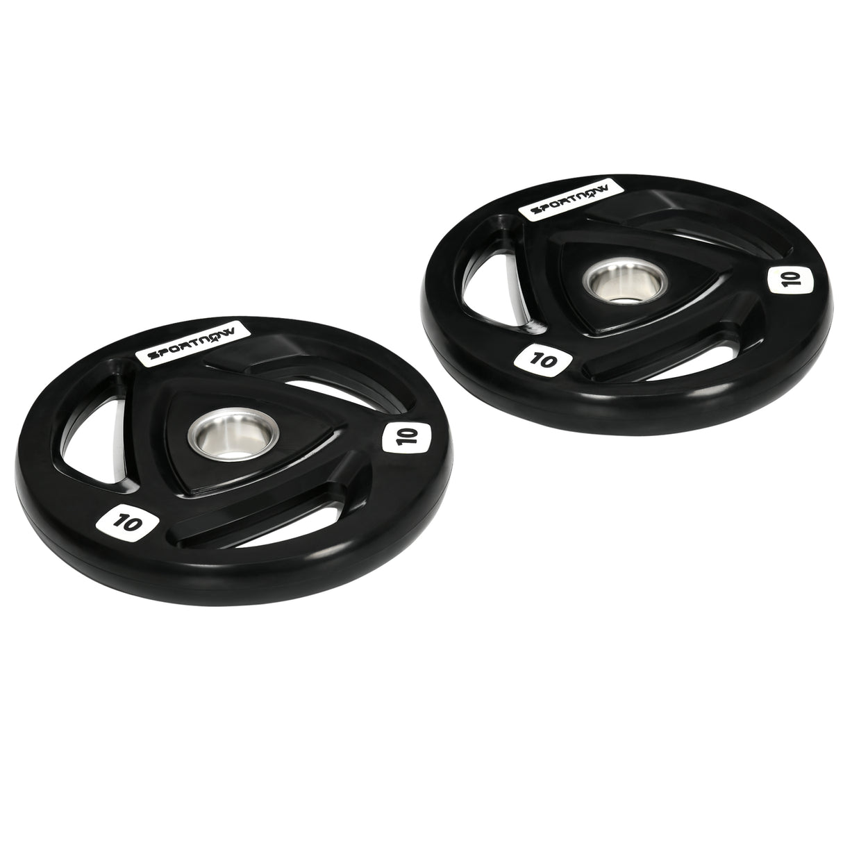 easycomfort set di 2 dischi pesi da 10kg in acciaio con rivestimento in gomma per bilanciere