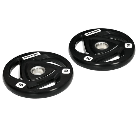 easycomfort set di 2 dischi pesi da 10kg in acciaio con rivestimento in gomma per bilanciere
