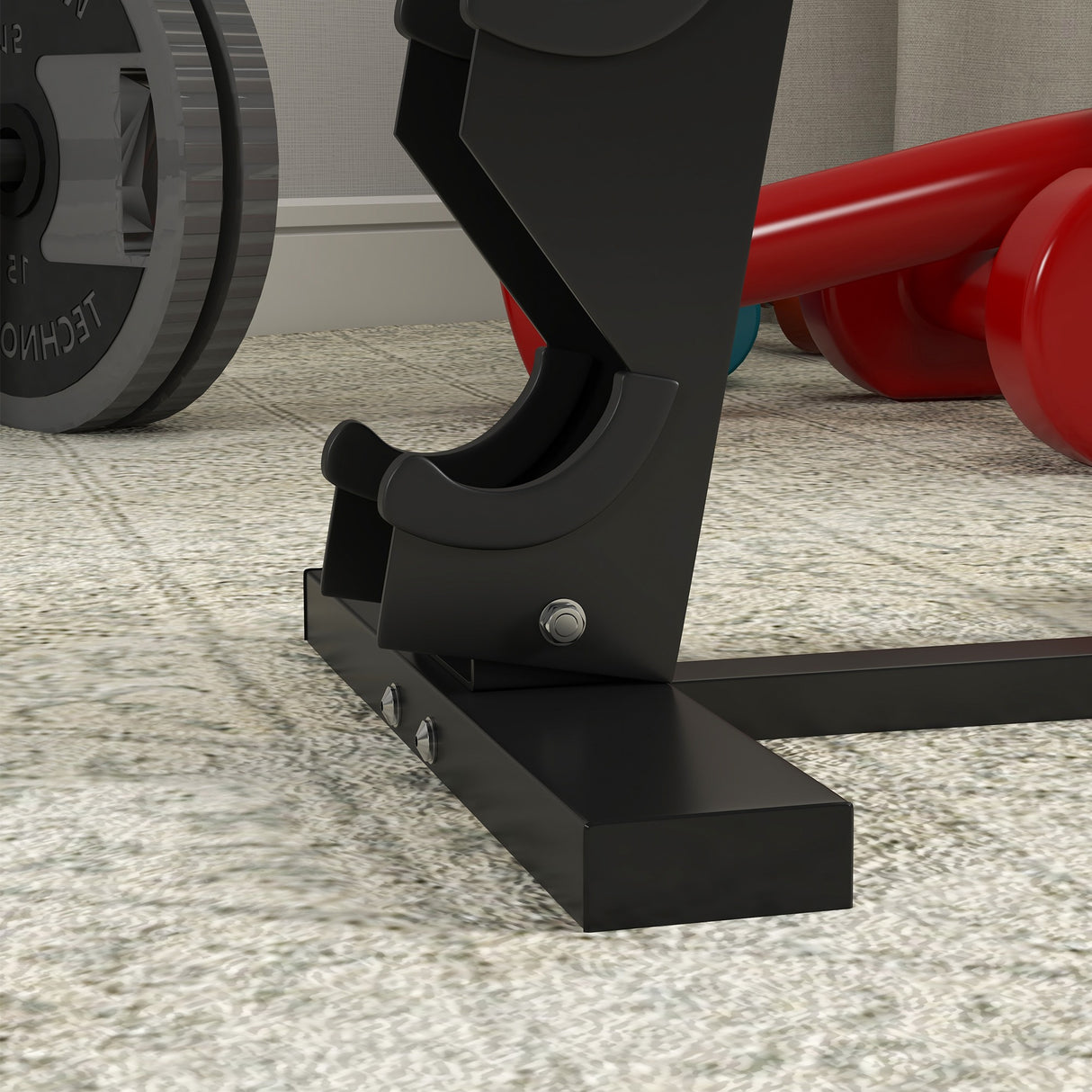 easycomfort rastrelliera per manubri in acciaio a 5 livelli con inserti in plastica 35x33x66 cm nera