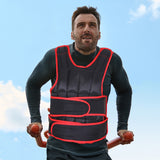 easycomfort easycomfort giubbotto zavorrato 20kg unisex 38 pesi singoli imbottitura chiusure con velcro nero e rosso