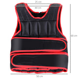 easycomfort easycomfort giubbotto zavorrato 20kg unisex 38 pesi singoli imbottitura chiusure con velcro nero e rosso