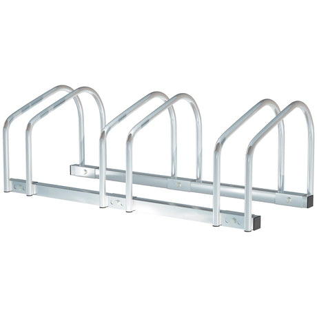 easycomfort easycomfort rastrelliera portabiciclette parcheggio per 3 biciclette tubi dacciaio 70 5 33 27cm argento