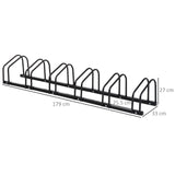 easycomfort rastrelliera portabiciclette parcheggio per 6 biciclette in acciaio 179x33x27 cm nero