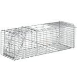 easycomfort easycomfort gabbia trappola per ratti topi e nutrie pieghevole in acciaio 93x31x34 5cm argento