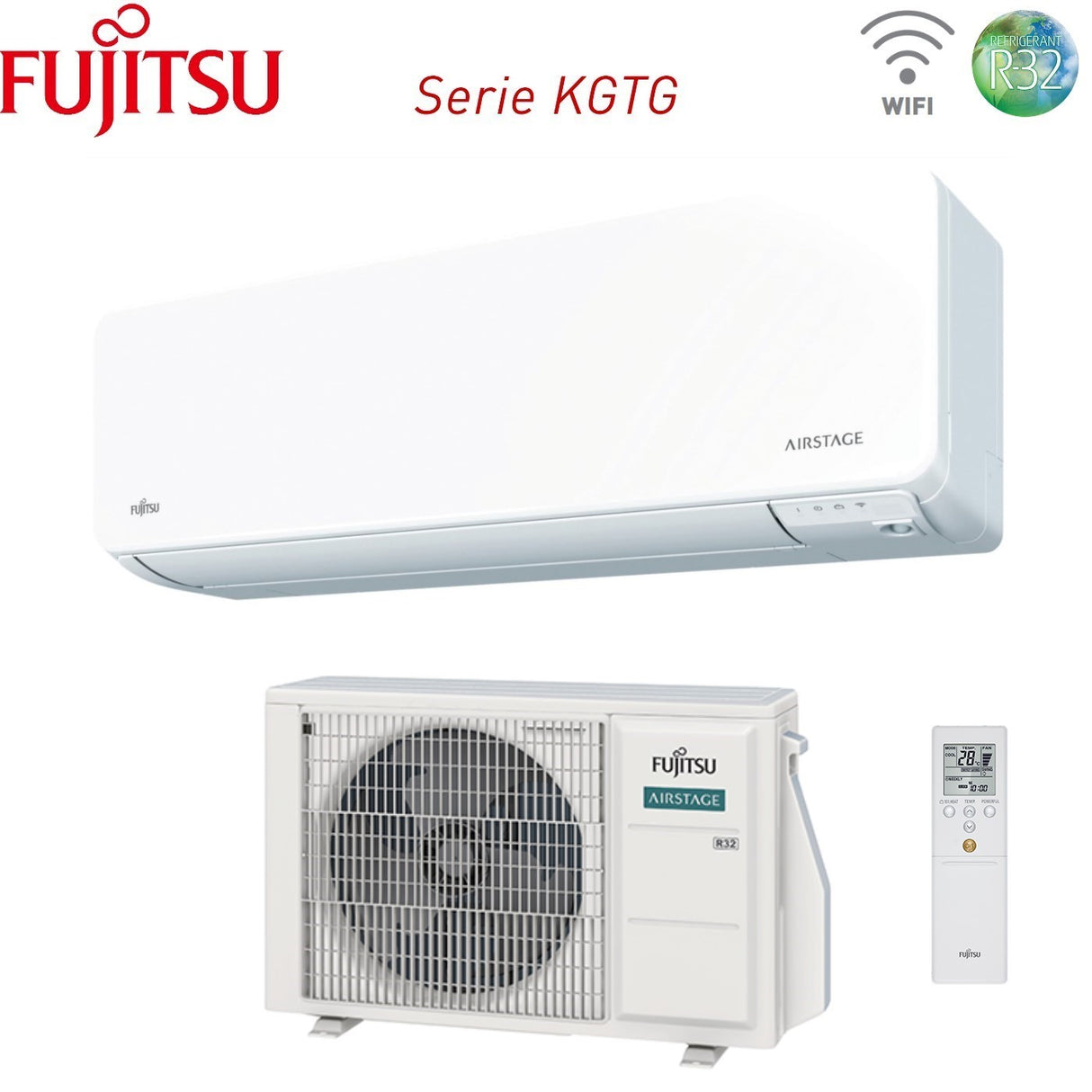 climatizzatore condizionatore fujitsu inverter serie kg 14000 btu asyg14kgtf codice 3ngf87225 r 32 wi fi integrato classe a__ a_