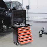 easycomfort easycomfort carrello porta utensili attrezzi con cassettiera nero e arancione 61.5x33x76cm